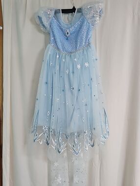 Beautiful Girls Light Blue Frozen-Style Princess Costume Dress